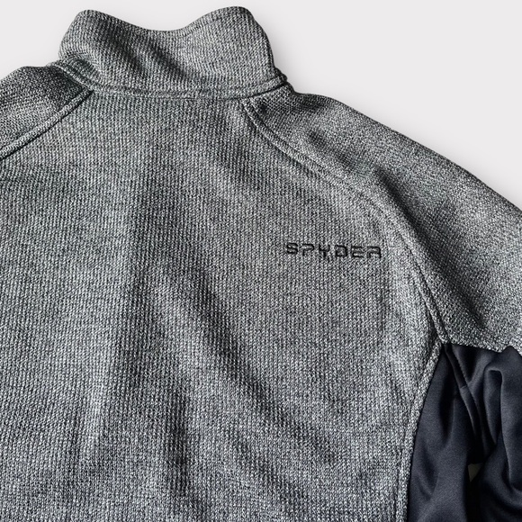 Spyder Quarter-Zip Pullover Sweater L | Waffle Knit Fleece-Lined Techwear Core - Picture 11 of 13